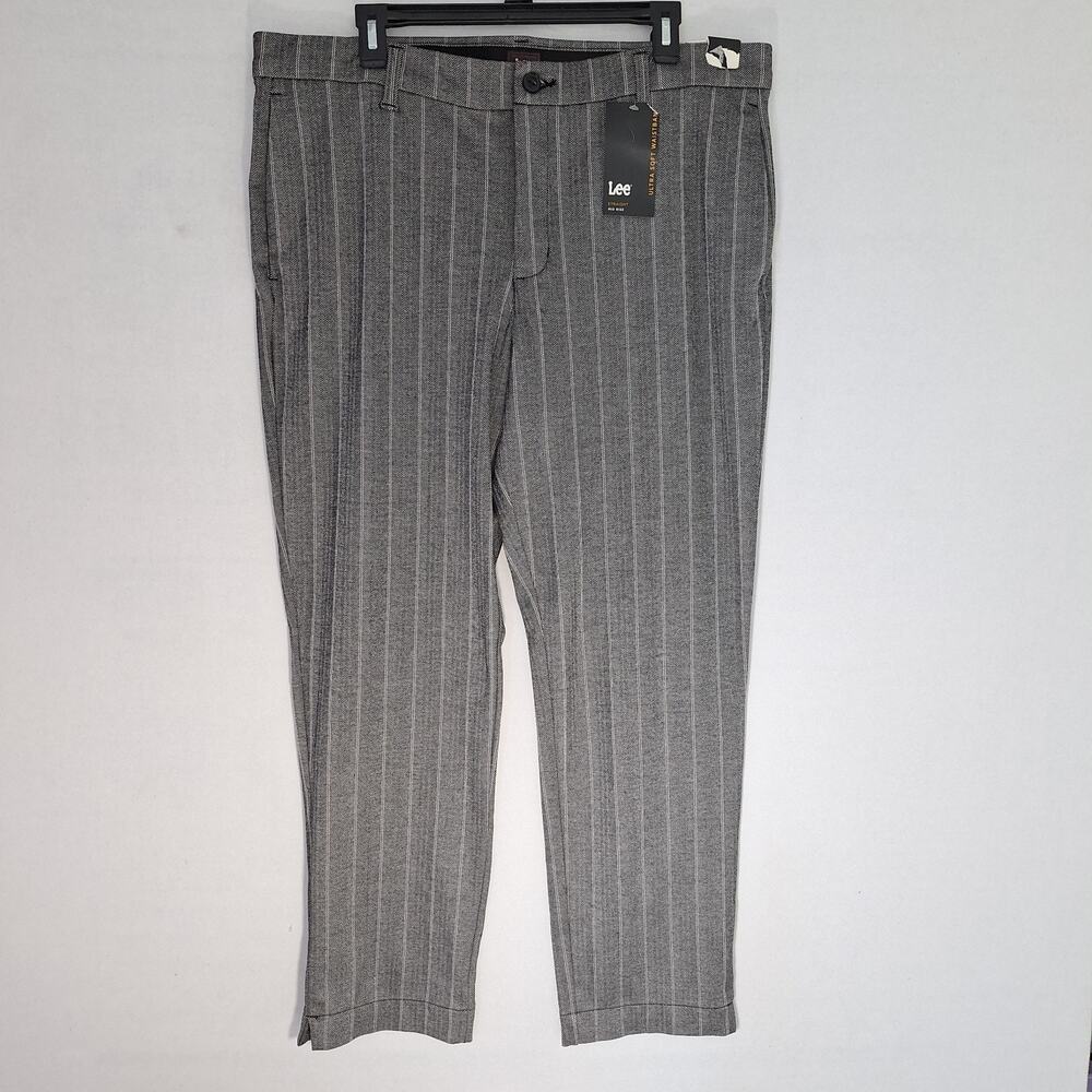 NWT Lee Dress Pants Womens Sz 18 Grey Tweed Herringbone Dark Academia Office